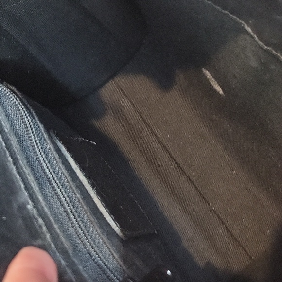 Vtg BRIGHTON Black Croc Embossed Leather Shoulder Tote Crossbody Bag - Picture 11 of 16